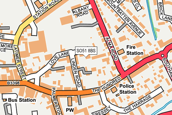 SO51 8BS map - OS OpenMap – Local (Ordnance Survey)