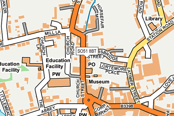 SO51 8BT map - OS OpenMap – Local (Ordnance Survey)