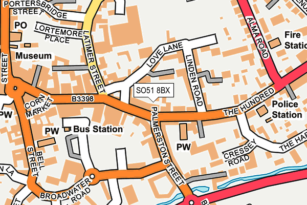 SO51 8BX map - OS OpenMap – Local (Ordnance Survey)