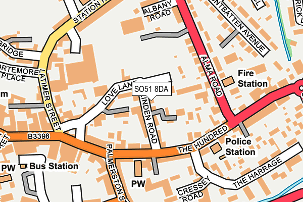 SO51 8DA map - OS OpenMap – Local (Ordnance Survey)