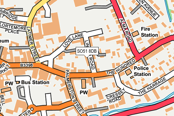 SO51 8DB map - OS OpenMap – Local (Ordnance Survey)