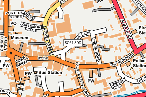 SO51 8DD map - OS OpenMap – Local (Ordnance Survey)