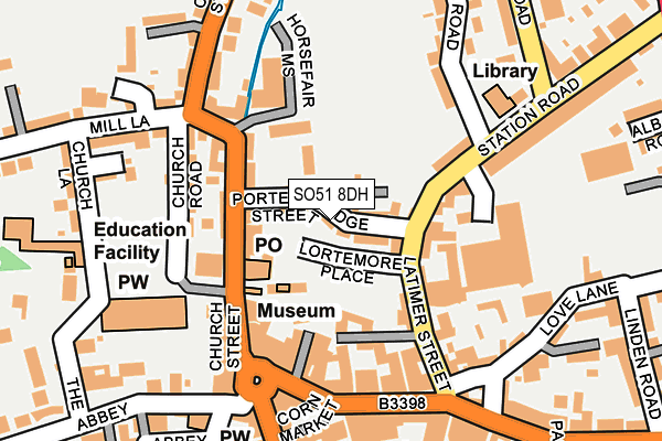 SO51 8DH map - OS OpenMap – Local (Ordnance Survey)