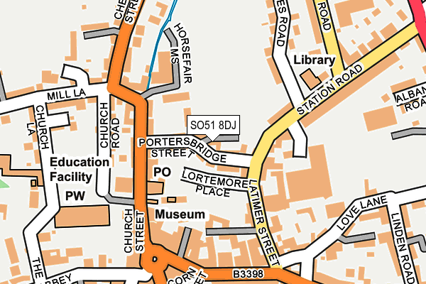 SO51 8DJ map - OS OpenMap – Local (Ordnance Survey)