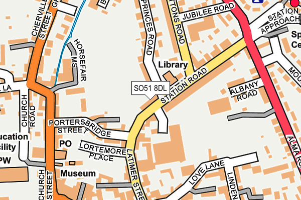 SO51 8DL map - OS OpenMap – Local (Ordnance Survey)