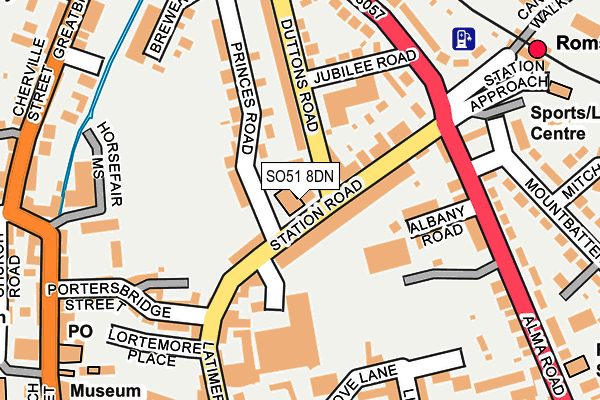 SO51 8DN map - OS OpenMap – Local (Ordnance Survey)