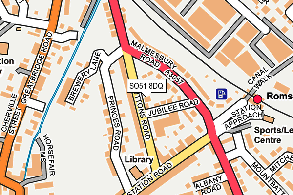 SO51 8DQ map - OS OpenMap – Local (Ordnance Survey)