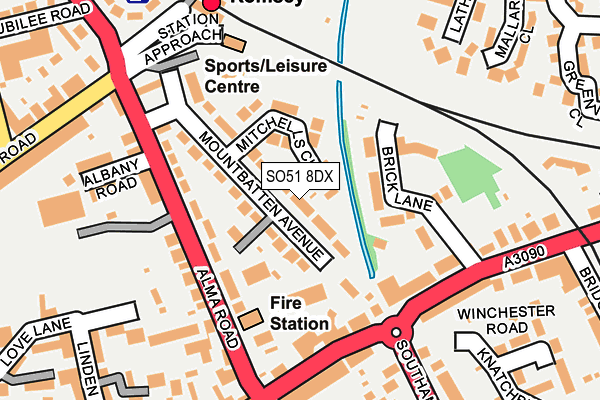 SO51 8DX map - OS OpenMap – Local (Ordnance Survey)