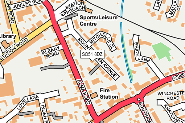 SO51 8DZ map - OS OpenMap – Local (Ordnance Survey)