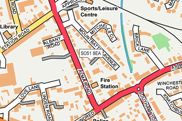 SO51 8EA map - OS OpenMap – Local (Ordnance Survey)