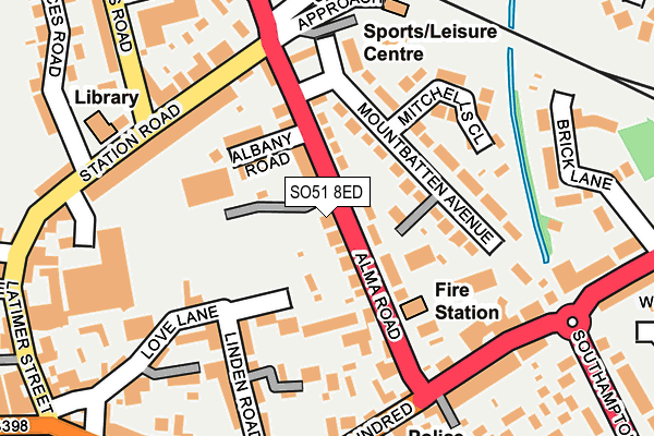 SO51 8ED map - OS OpenMap – Local (Ordnance Survey)