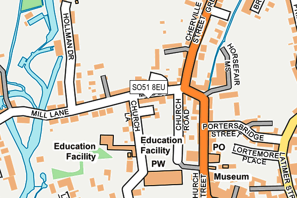 SO51 8EU map - OS OpenMap – Local (Ordnance Survey)