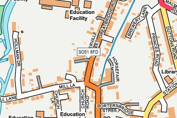 SO51 8FD map - OS OpenMap – Local (Ordnance Survey)