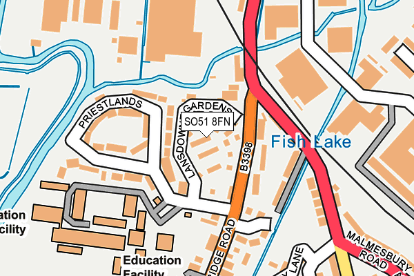 SO51 8FN map - OS OpenMap – Local (Ordnance Survey)