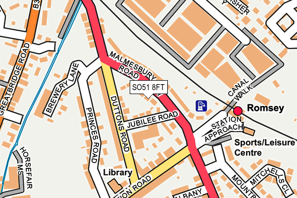 SO51 8FT map - OS OpenMap – Local (Ordnance Survey)