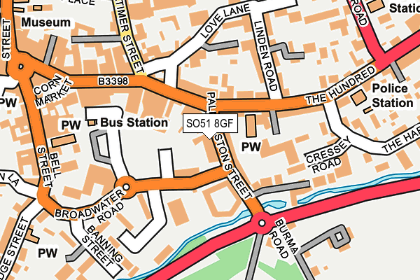 SO51 8GF map - OS OpenMap – Local (Ordnance Survey)