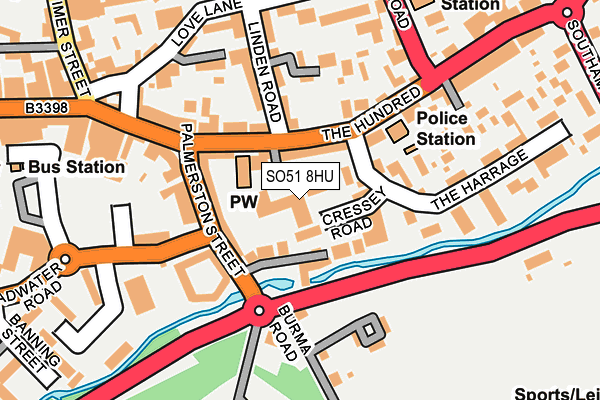 SO51 8HU map - OS OpenMap – Local (Ordnance Survey)