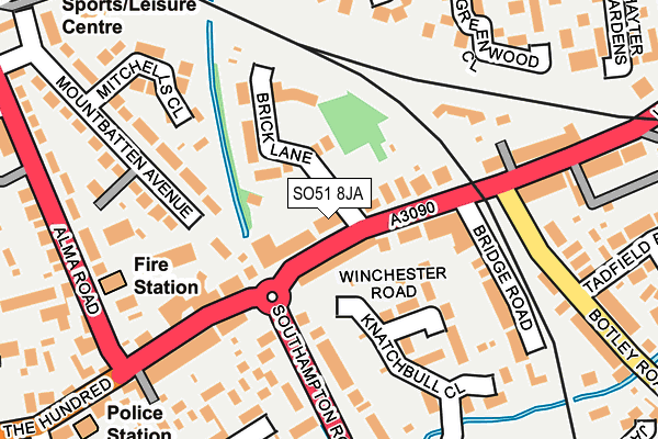 SO51 8JA map - OS OpenMap – Local (Ordnance Survey)