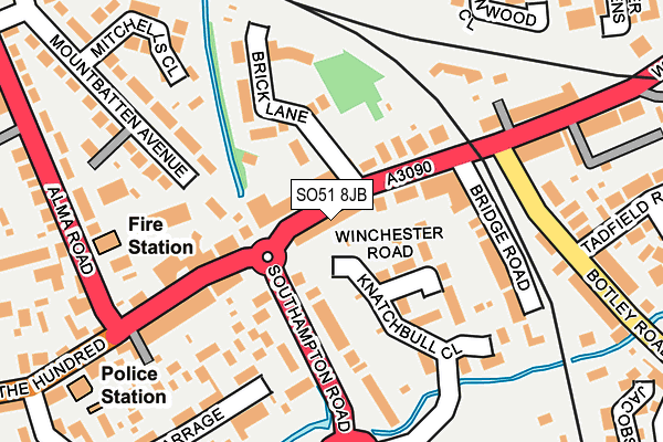 SO51 8JB map - OS OpenMap – Local (Ordnance Survey)