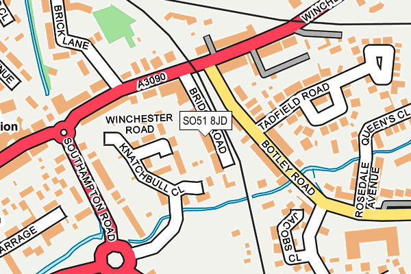 SO51 8JD map - OS OpenMap – Local (Ordnance Survey)