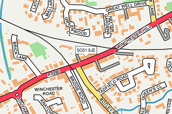 SO51 8JE map - OS OpenMap – Local (Ordnance Survey)