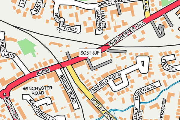 SO51 8JF map - OS OpenMap – Local (Ordnance Survey)