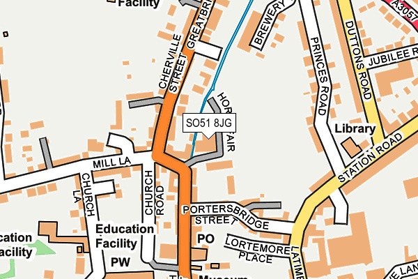 SO51 8JG map - OS OpenMap – Local (Ordnance Survey)