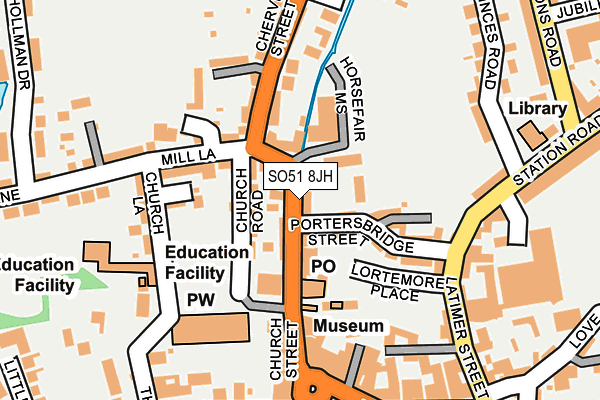 SO51 8JH map - OS OpenMap – Local (Ordnance Survey)