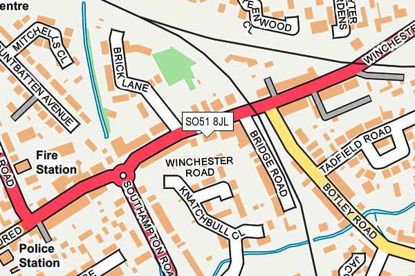 SO51 8JL map - OS OpenMap – Local (Ordnance Survey)