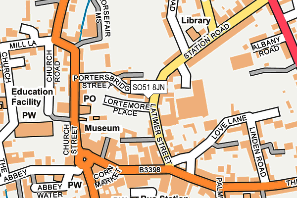 SO51 8JN map - OS OpenMap – Local (Ordnance Survey)