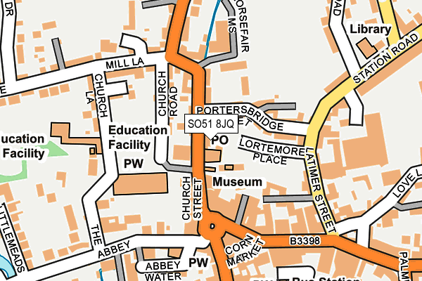 SO51 8JQ map - OS OpenMap – Local (Ordnance Survey)