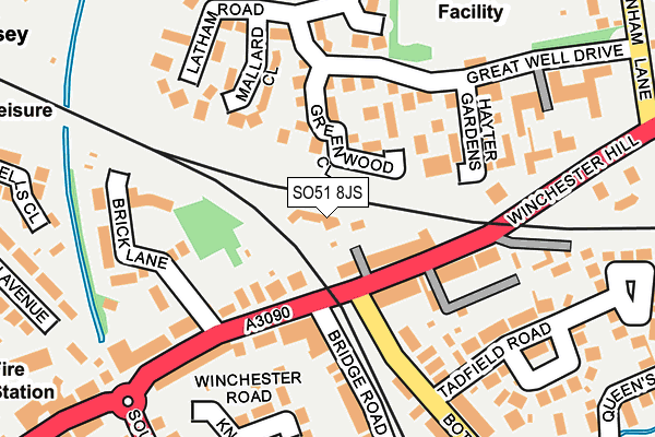 SO51 8JS map - OS OpenMap – Local (Ordnance Survey)