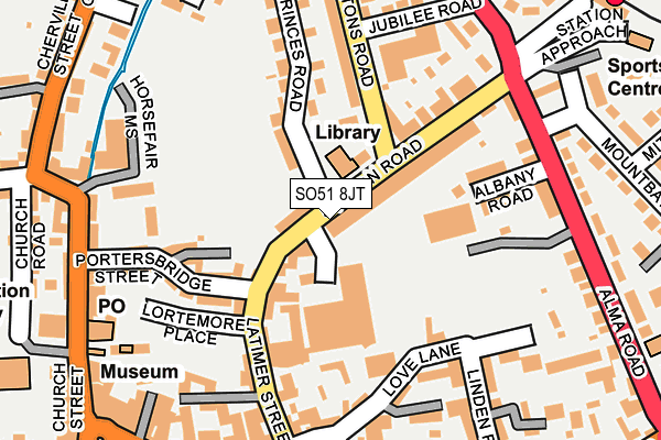 SO51 8JT map - OS OpenMap – Local (Ordnance Survey)