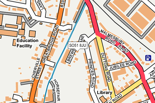 SO51 8JU map - OS OpenMap – Local (Ordnance Survey)