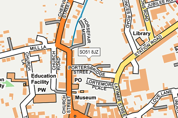 SO51 8JZ map - OS OpenMap – Local (Ordnance Survey)