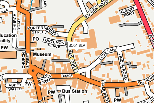 SO51 8LA map - OS OpenMap – Local (Ordnance Survey)