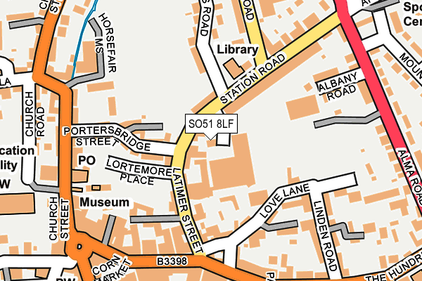 SO51 8LF map - OS OpenMap – Local (Ordnance Survey)