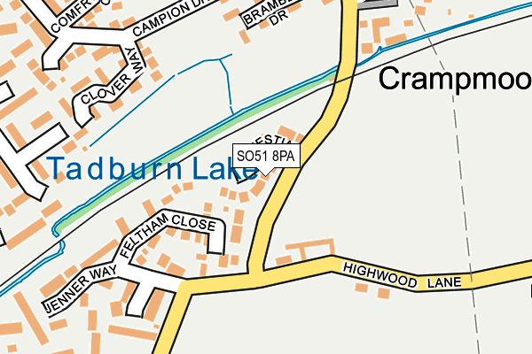 SO51 8PA map - OS OpenMap – Local (Ordnance Survey)