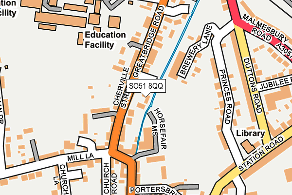 SO51 8QQ map - OS OpenMap – Local (Ordnance Survey)