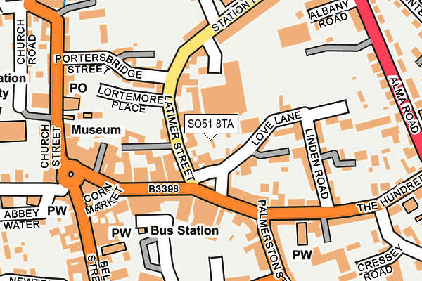 SO51 8TA map - OS OpenMap – Local (Ordnance Survey)