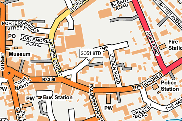 SO51 8TD map - OS OpenMap – Local (Ordnance Survey)