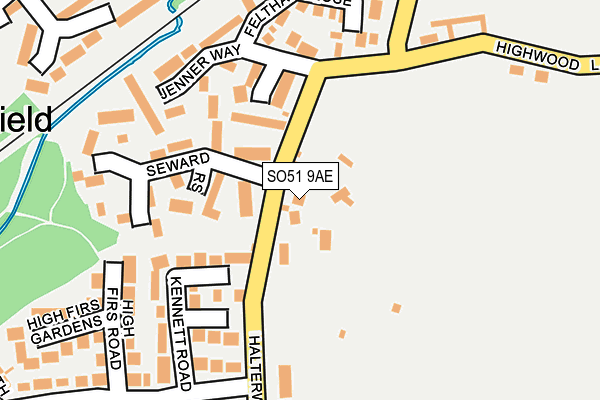 SO51 9AE map - OS OpenMap – Local (Ordnance Survey)