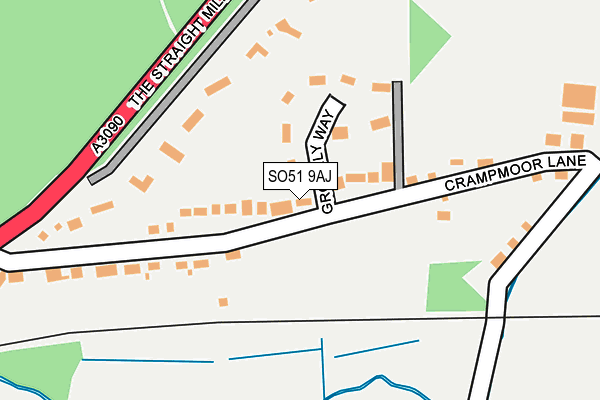 SO51 9AJ map - OS OpenMap – Local (Ordnance Survey)