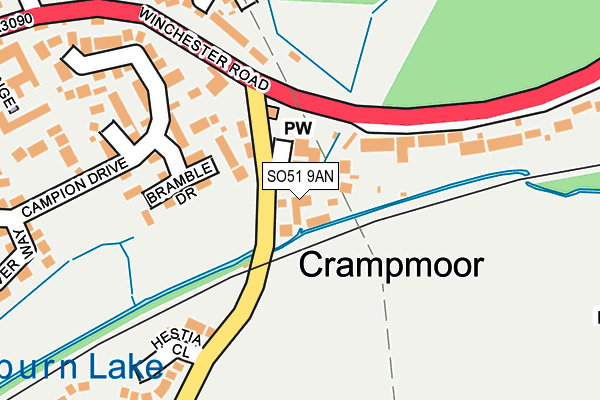 SO51 9AN map - OS OpenMap – Local (Ordnance Survey)