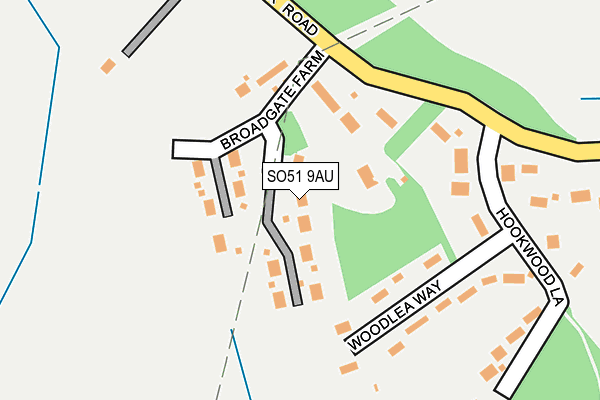 SO51 9AU map - OS OpenMap – Local (Ordnance Survey)