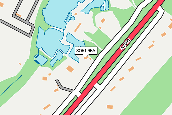 SO51 9BA map - OS OpenMap – Local (Ordnance Survey)