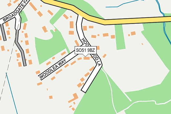 SO51 9BZ map - OS OpenMap – Local (Ordnance Survey)