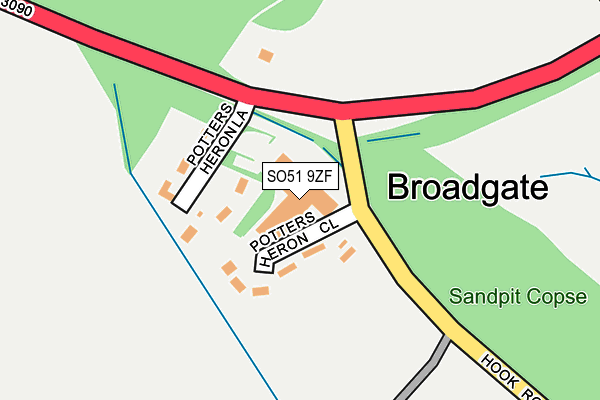 SO51 9ZF map - OS OpenMap – Local (Ordnance Survey)