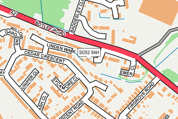 SO52 9AH map - OS OpenMap – Local (Ordnance Survey)