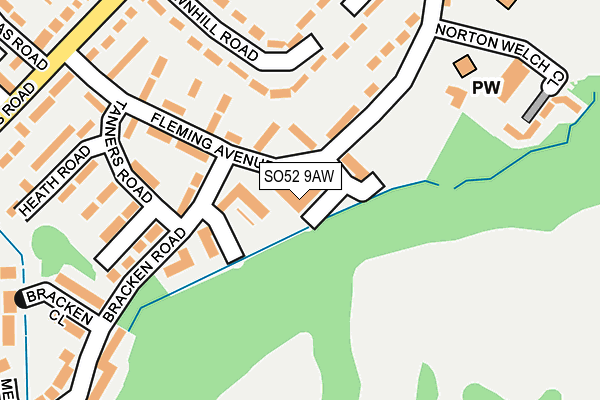 SO52 9AW map - OS OpenMap – Local (Ordnance Survey)